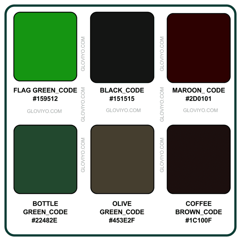 COLOUR REFERENCE CHART _GREEN AND DARK SHADES