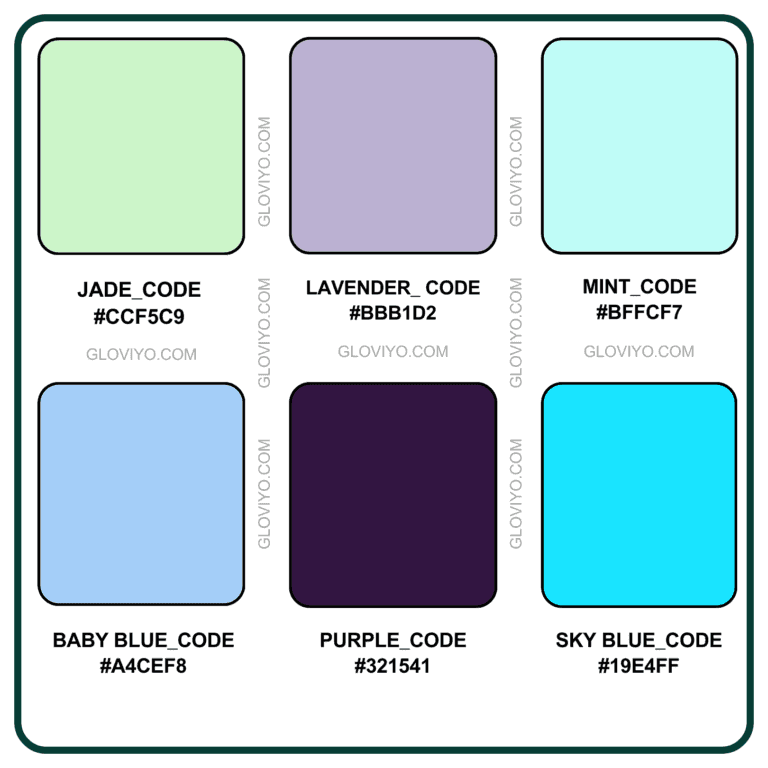 COLOUR REFERENCE CHART _PURPLE AND BLUISH SHADES