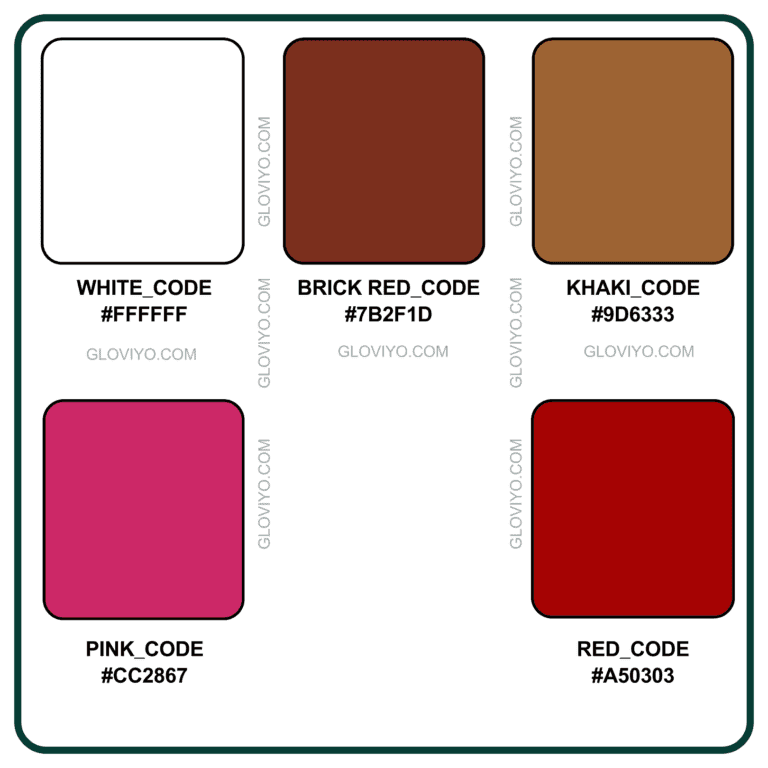 COLOUR REFERENCE CHART _REDDISH AND KHAKI SHADES