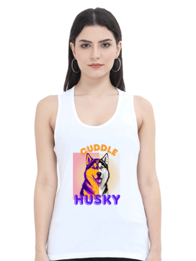 Cuddle Husky Women Tanktop_gloviyo_white