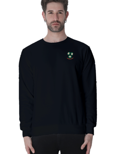 Flower Love French Embroidery Sweatshirt - Black, S