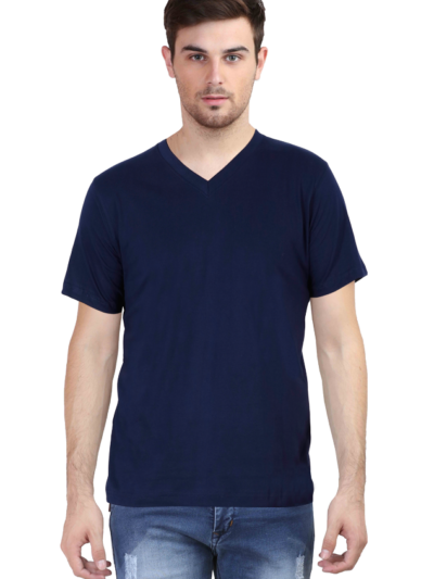 Plain V-neck tshirt_gloviyo_navy blue