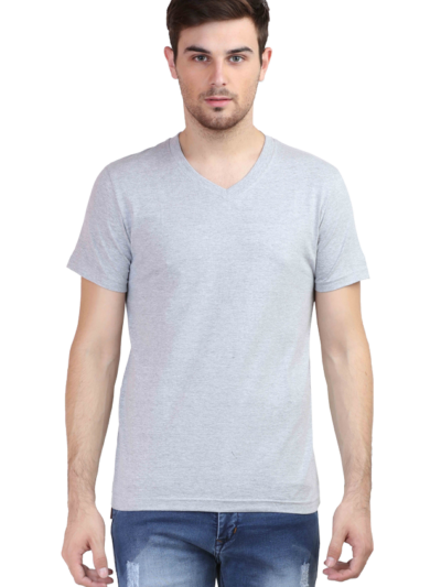 Plain V-neck tshirt_gloviyo_grey