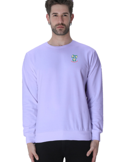 Flower Love French Embroidery Sweatshirt - Lavender, 3XL