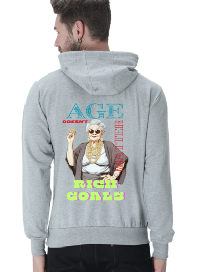 Age Doesn't Matter Rich Goals Hoody - Grey Melange, XL