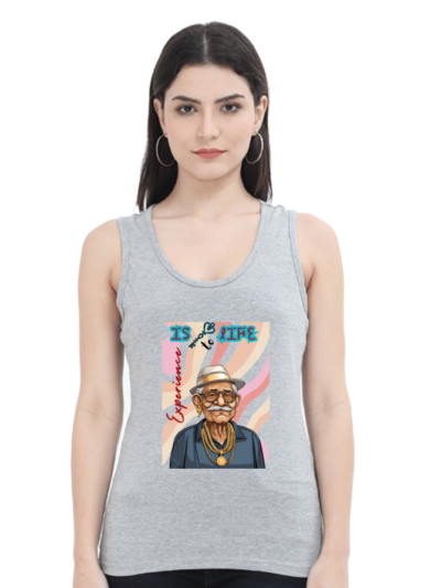 Experience Is Key Women TankTop_gloviyo_grey melange