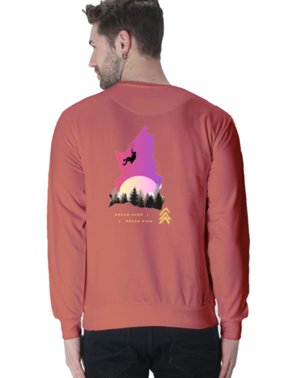 Reach High Positive Quote Unisex Sweatshirt - Coral, S