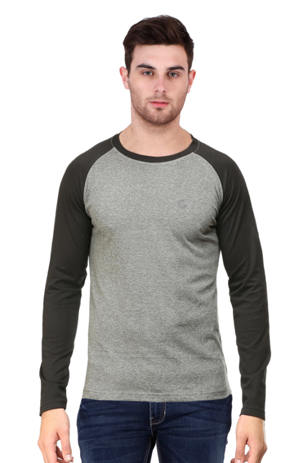 Men Raglan Full Sleeve Plain Tees