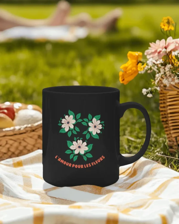 Black Mug_French Flowers