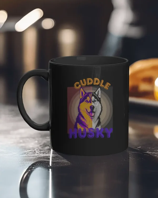 Black mug_Cuddle Husky