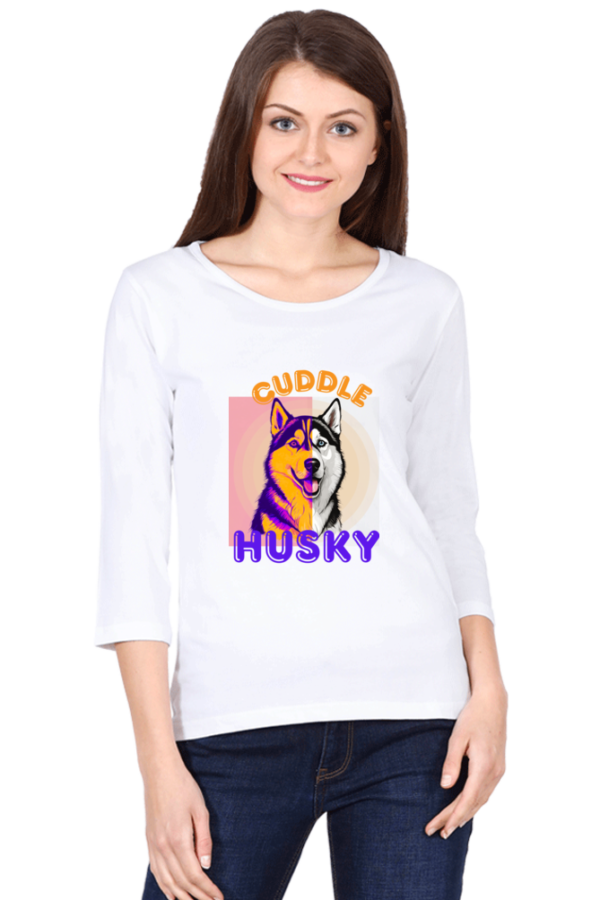 Husky Lover 3/4 Sleeve Women T-shirt - Image 6