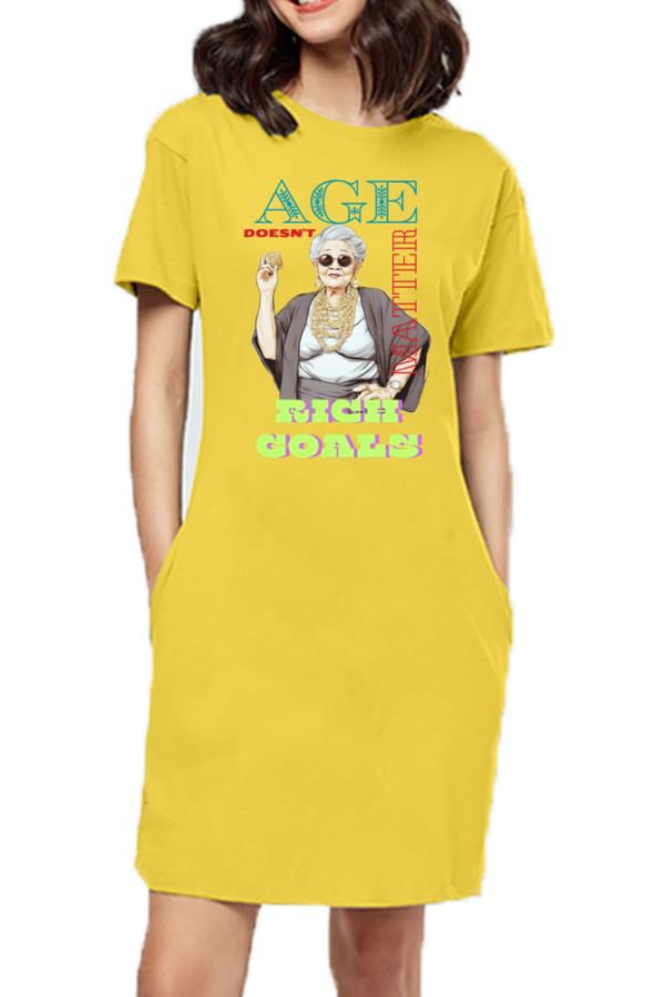 Rich Goals_tshirt dress_yellow