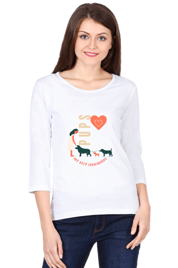 Pups Best Companion 3/4 sleeve WomenT-shirt - Image 5