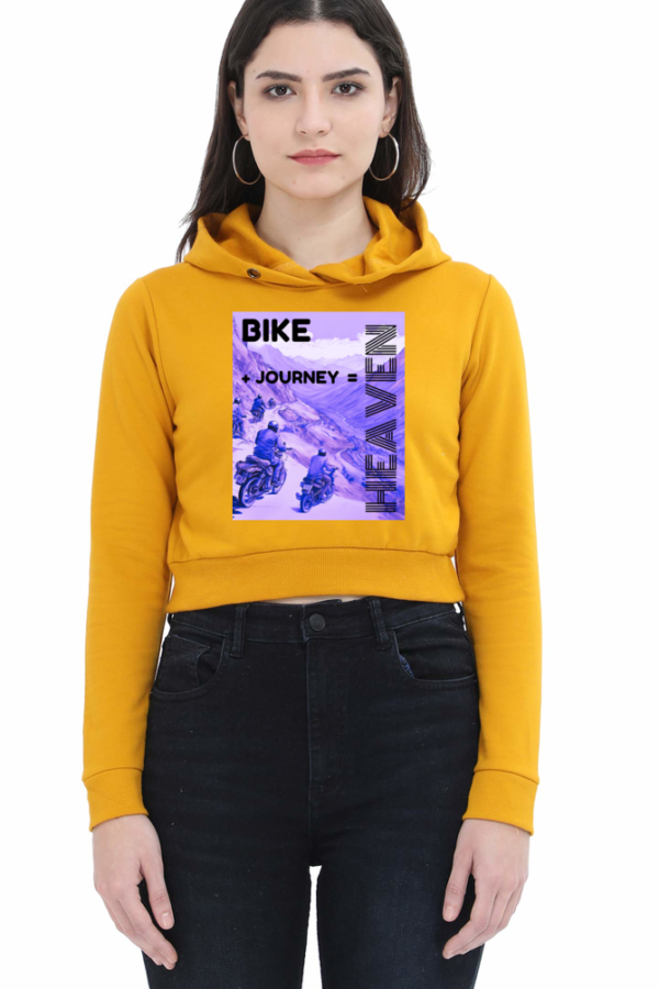 Women Biker Cropped Hoodie - Image 2