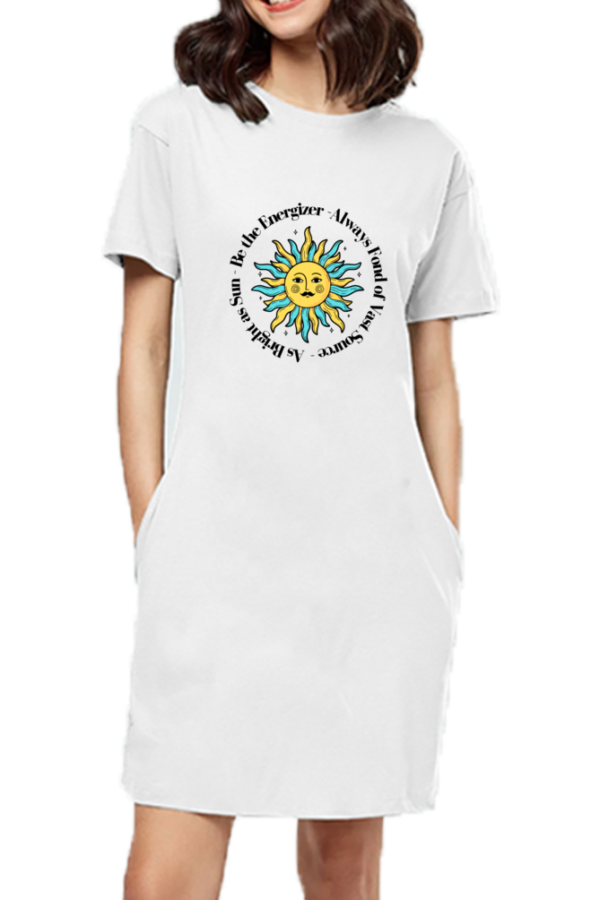 Positive Quote T-shirt Dress - Image 4