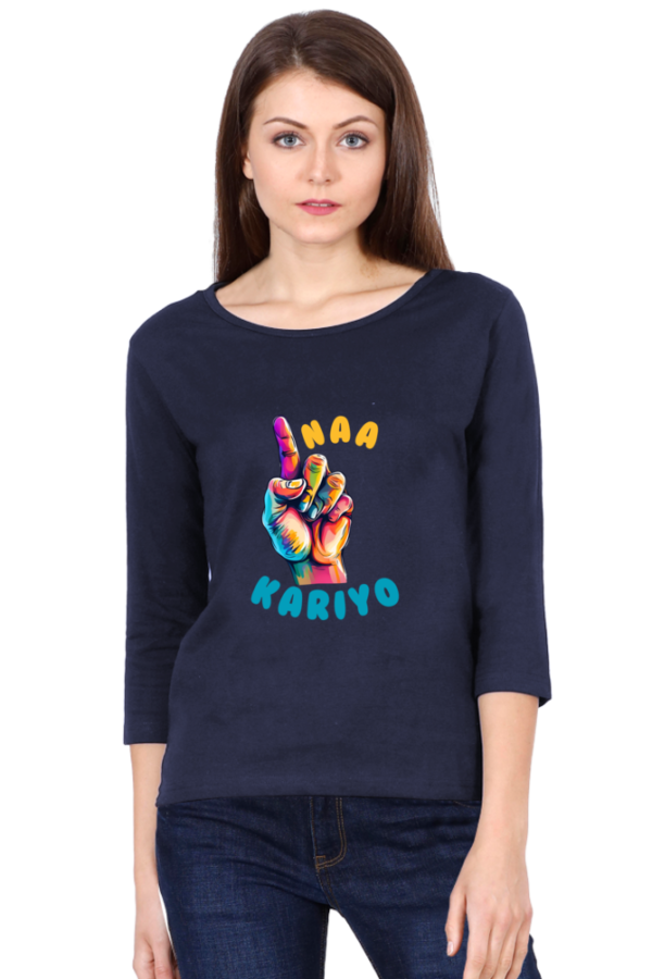 Ungli Naa kariyo 3/4 Sleeve Women T-shirt - Image 4