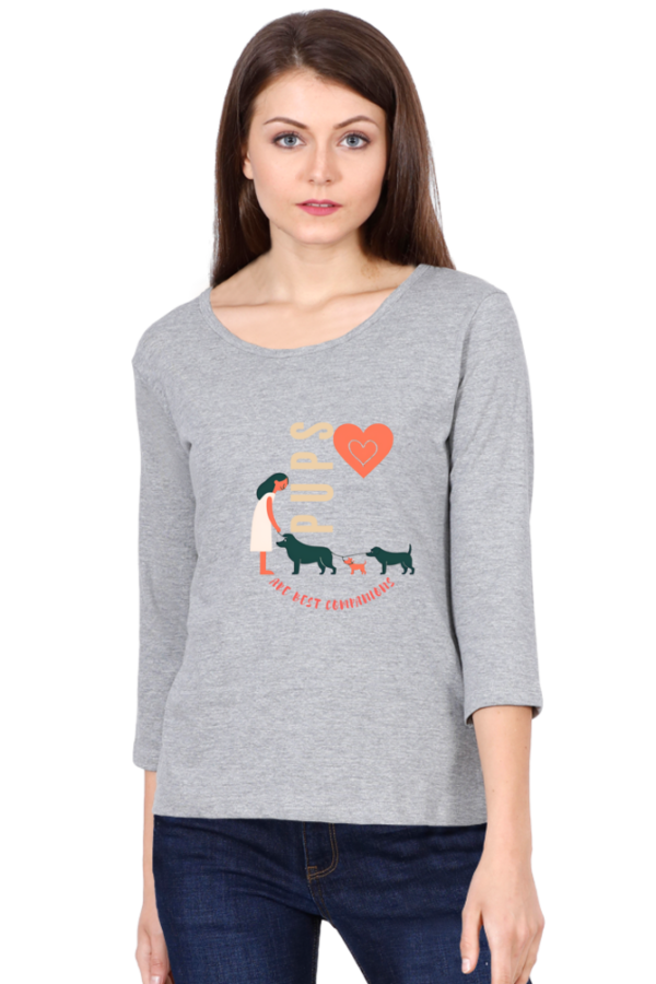 Pups Best Companion 3/4 sleeve WomenT-shirt - Image 3