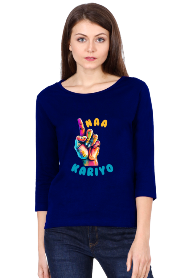 Ungli Naa kariyo 3/4 Sleeve Women T-shirt - Image 2