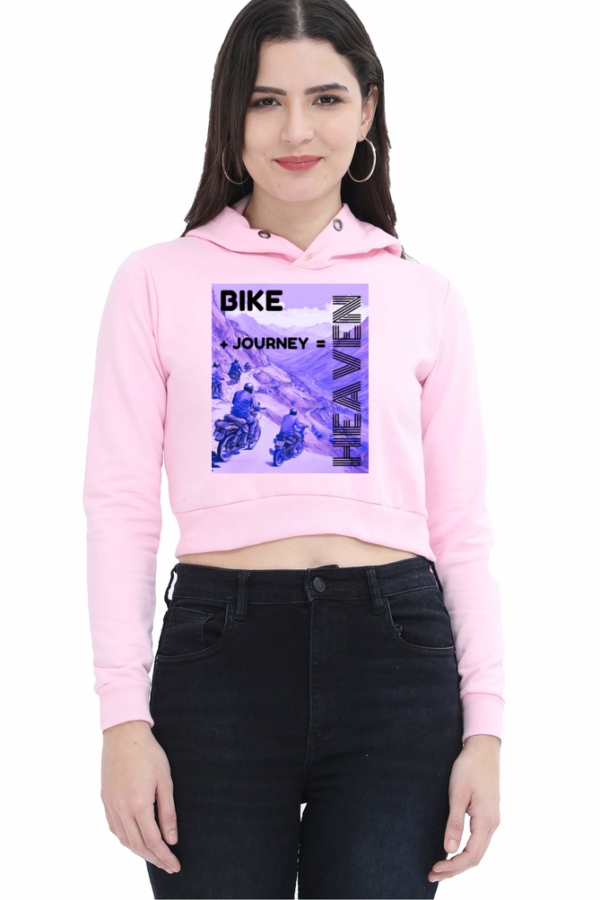 Women Biker Cropped Hoodie