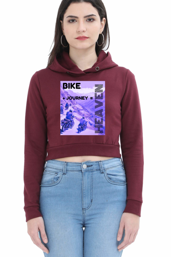 Women Biker Cropped Hoodie - Image 3