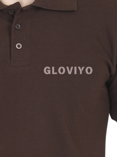 Classic Plain Polo T-shirt - Coffee Brown, XXL