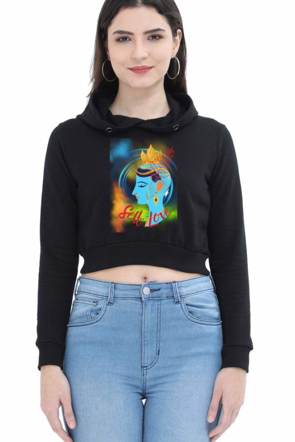 Self Love Women Cropped Hoodie - Image 4
