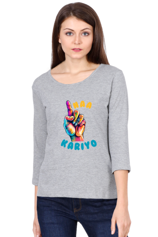 Ungli Naa kariyo 3/4 Sleeve Women T-shirt - Image 3