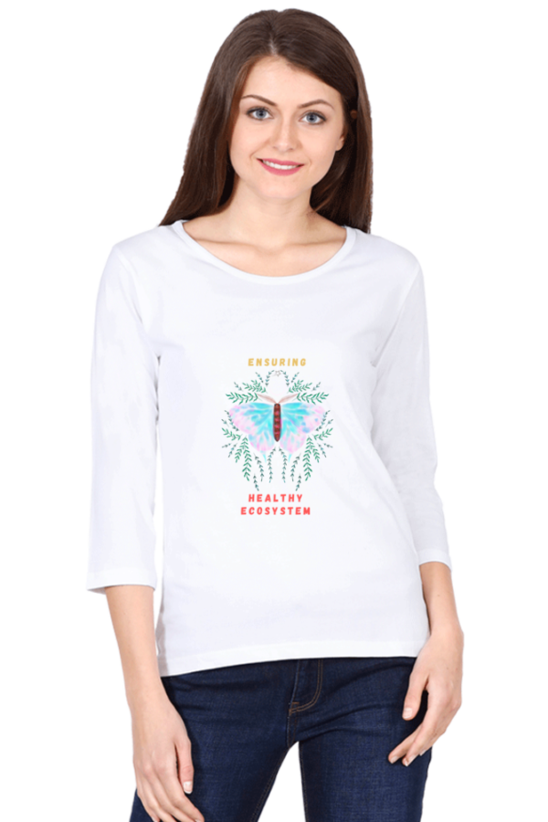 Butterfly 3/4 Sleeve Women T-shirt - Image 6