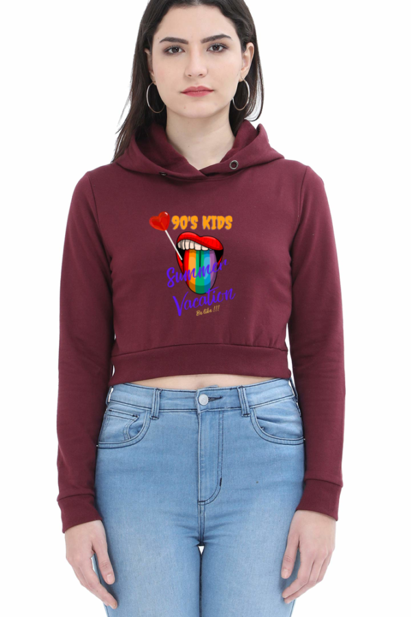 90s kid Women Cropped Hoodie - Image 2