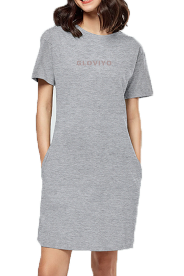 Plain T-shirt Dress - Image 3