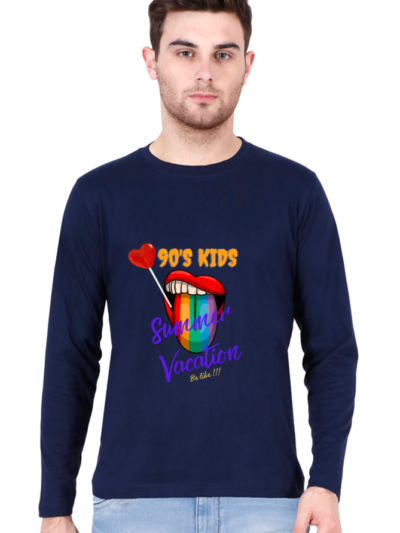 90s kid Lollipop Full Sleeve T-shirt - Navy Blue, 3XL