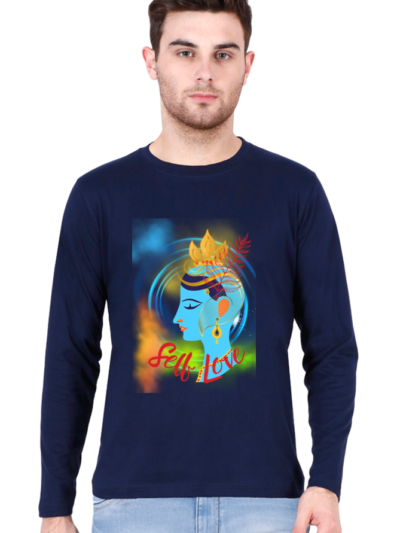 Self Love Full Sleeve T-shirt_Navy Blue