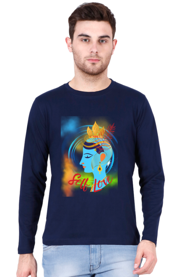 Self Love Full Sleeve T-shirt_Navy Blue