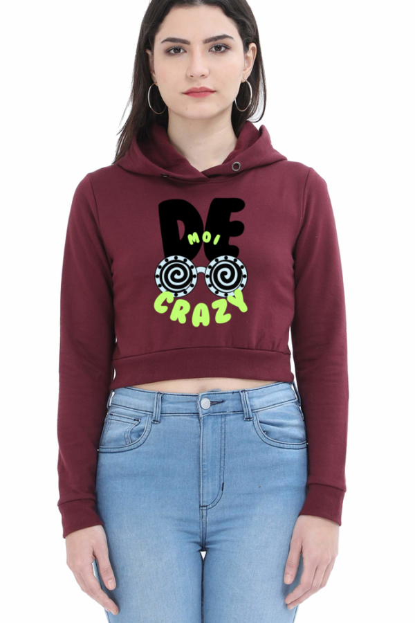 Crazy Politics Women Cropped Hoodie - Image 3