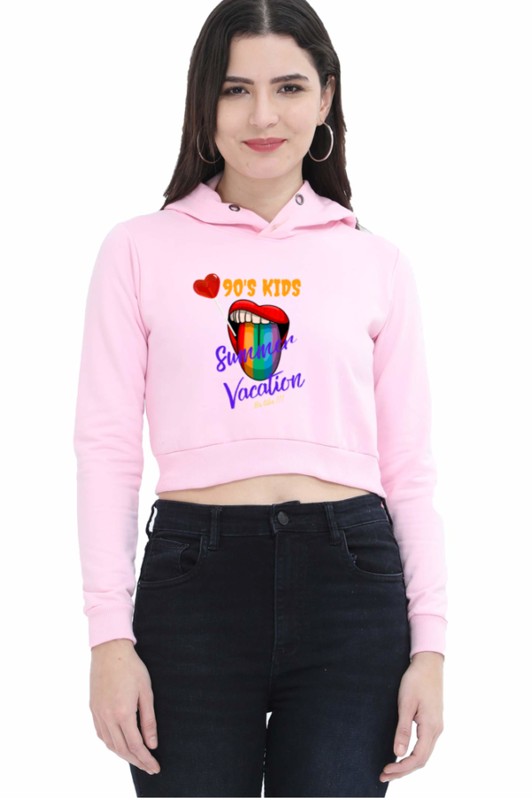 90s kid Women Cropped Hoodie