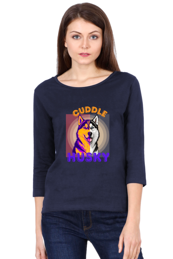 Husky Lover 3/4 Sleeve Women T-shirt - Image 4