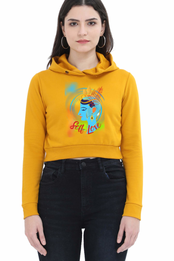 Self Love Women Cropped Hoodie - Image 2