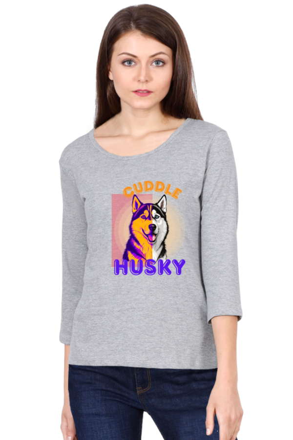 Husky Lover 3/4 Sleeve Women T-shirt - Image 3