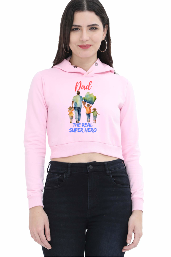 Dad Hero Women Cropped Hoodie