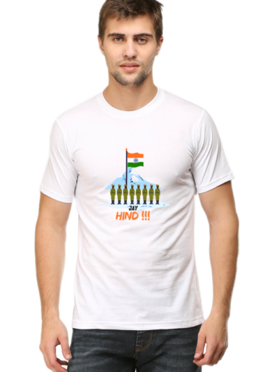 Jay Hind Patriotic India T-shirt - White, 7XL