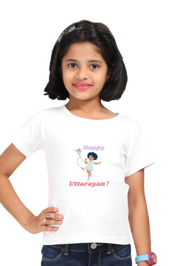 Happy Uttarayan Girls T-shirt - Image 3