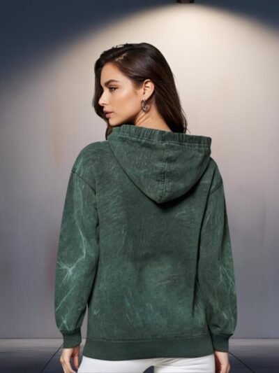 Acid Wash Hoodies_Bottle Green