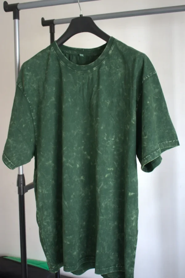 PLAIN ACID WASH_OVERSIZE TSHIRT_BOTTLE GREEN_FRONT