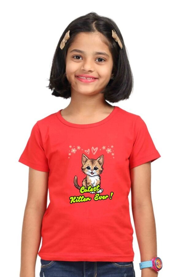 Cutest Kitten Ever Girls T-shirt - Image 2
