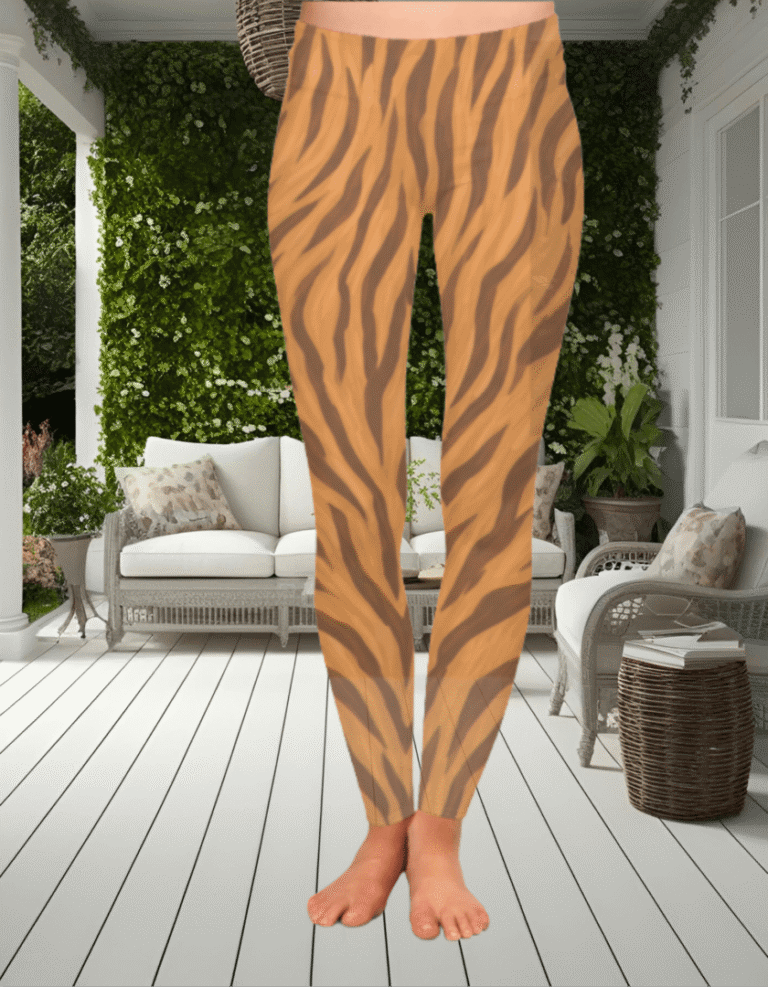 Golden Big Cat Camouflage Women Gym Leggings