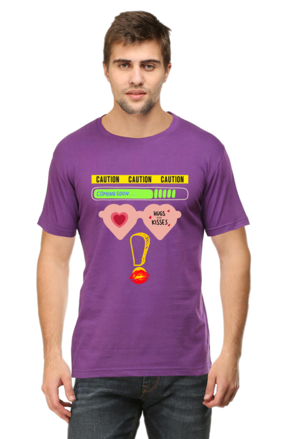 Caution Hugs and Kisses Men Half Sleeve T-shirt - Image 8