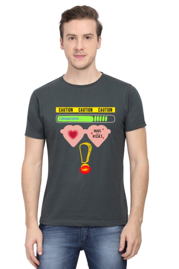 Caution Hugs and Kisses Men Half Sleeve T-shirt - Image 6