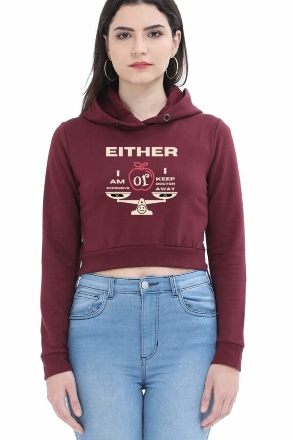 Expensive Apple Away Women Cropped Hoody - Image 4