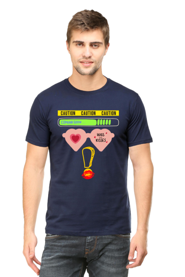 Caution Hugs and Kisses Men Half Sleeve T-shirt - Image 10
