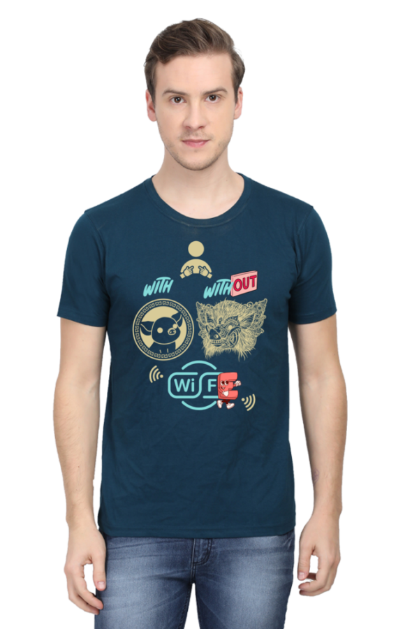 Without Wife Men Halfsleeve T-shirt - Image 5